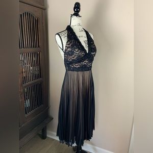 I.N. Studio Black Lace Beaded Halter Dress